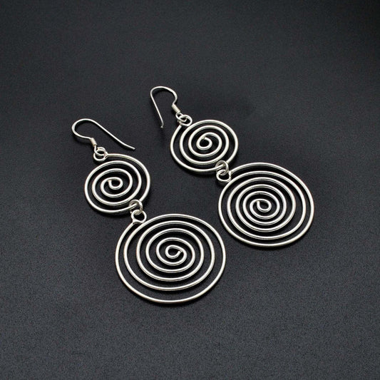Handmade 925 Silver Spiral Dangle Earring - Kanish
