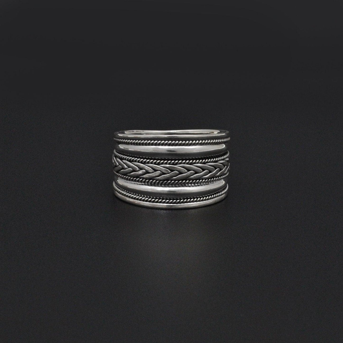 Wide Band Sterling Silver Thumb Ring Size 13 Kanish