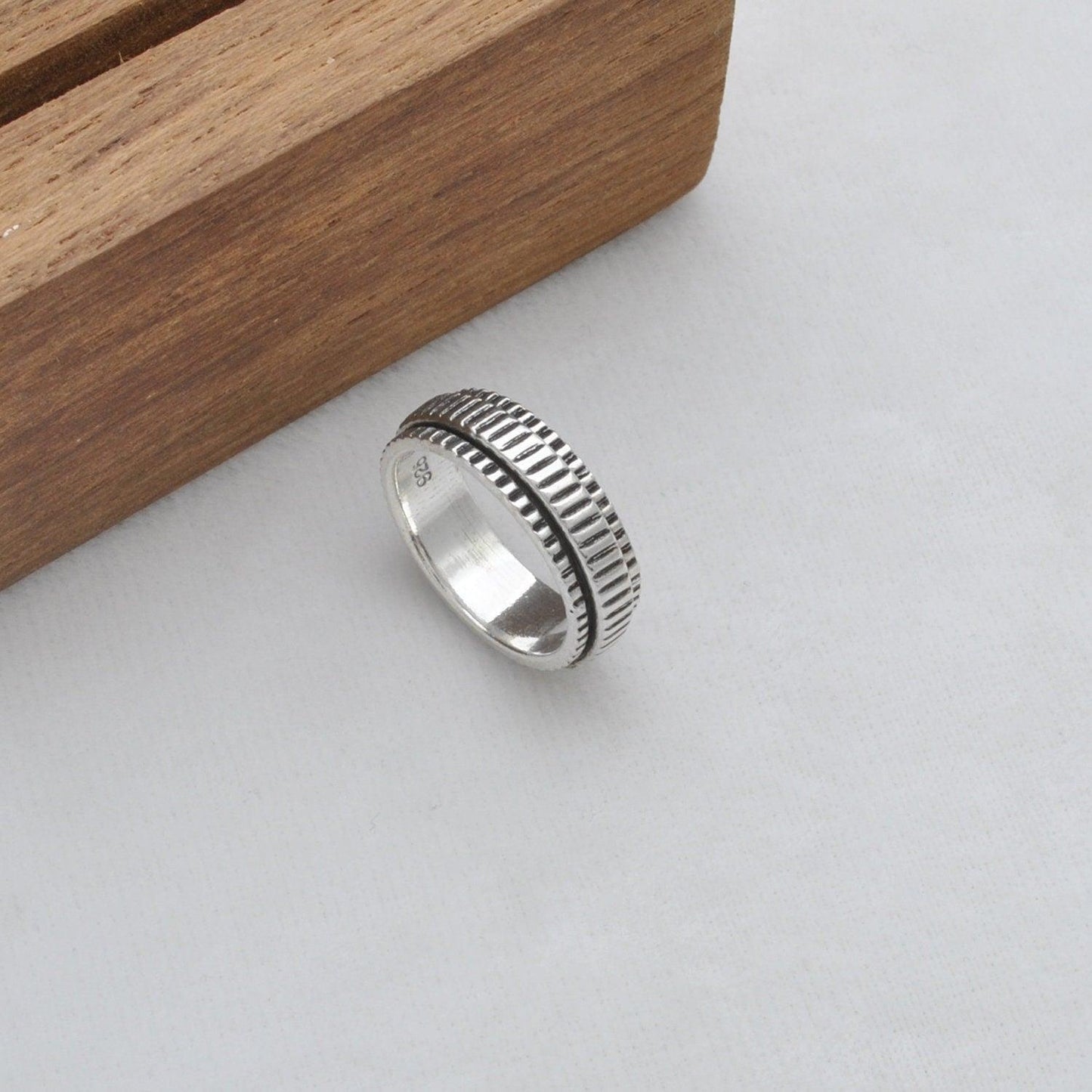 Tibetan Silver Spinner Ring Size 6 Kanish