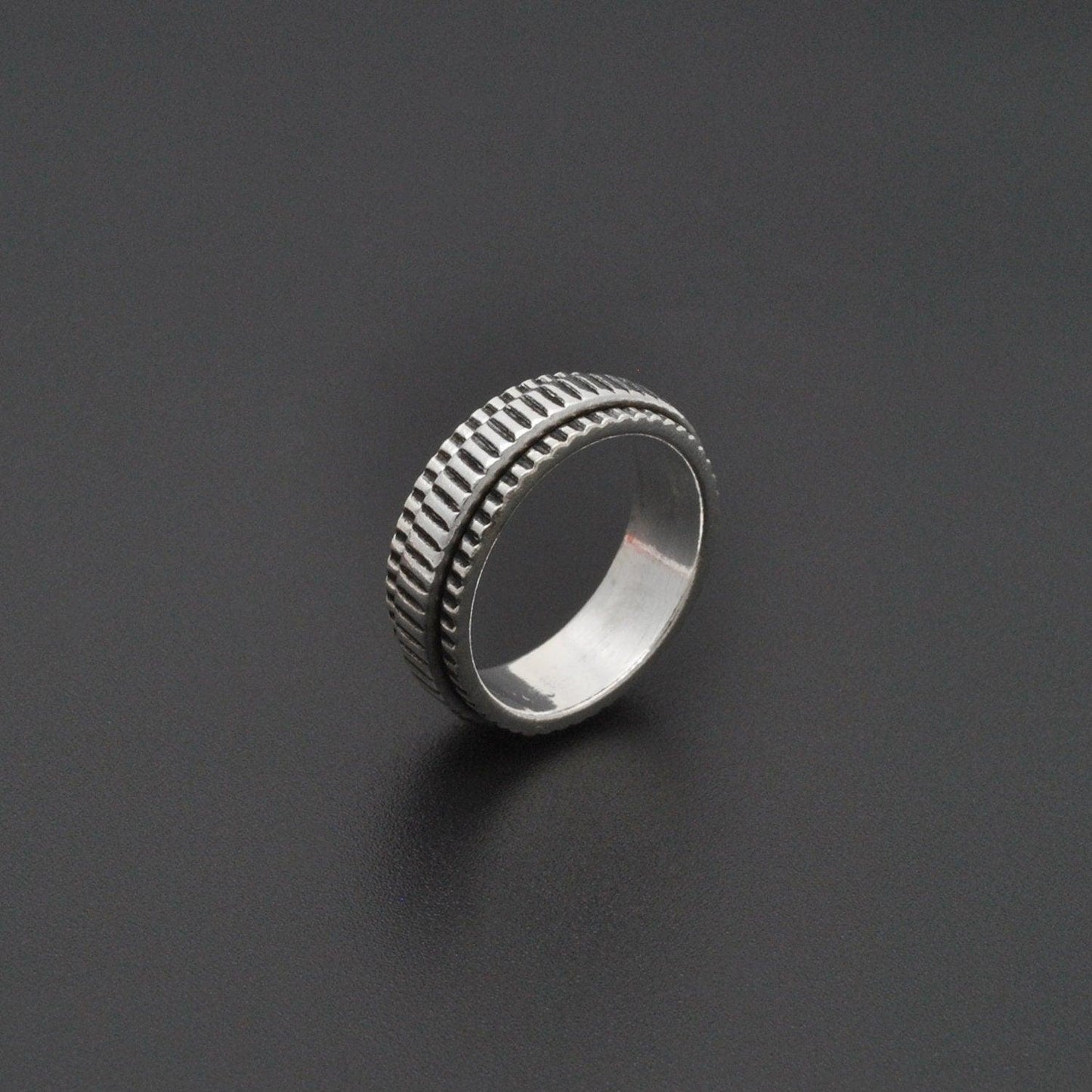 Tibetan Silver Spinner Ring Size 6 - Kanish