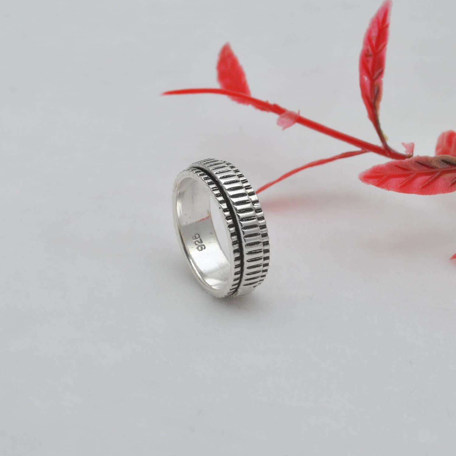 Tibetan Silver Spinner Ring Size 6 Kanish