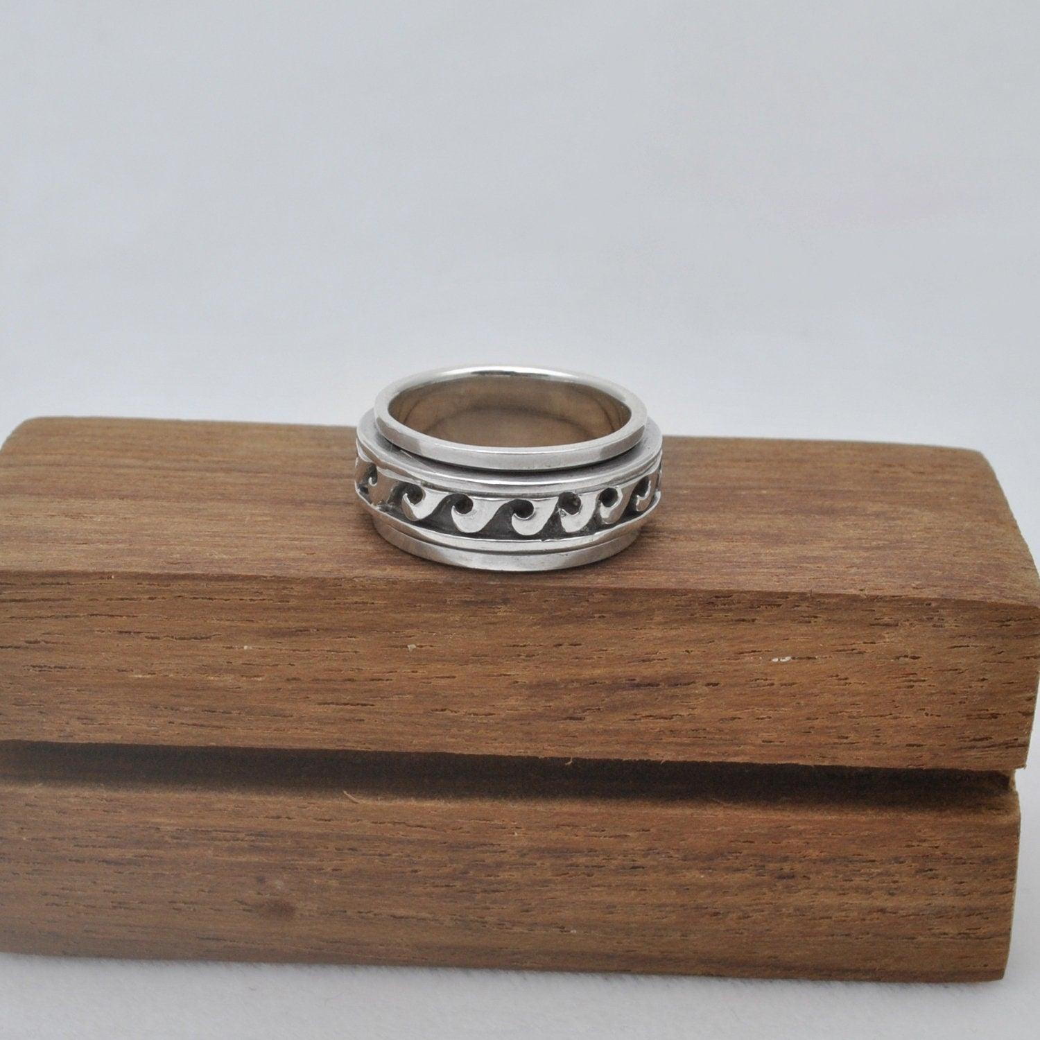Style Waves Sterling Silver Spinner Ring 6 Kanish