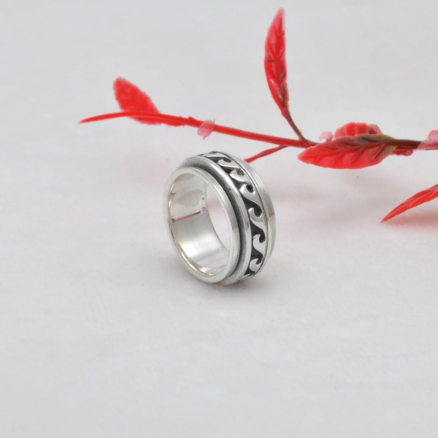 Style Waves Sterling Silver Spinner Ring 6 Kanish