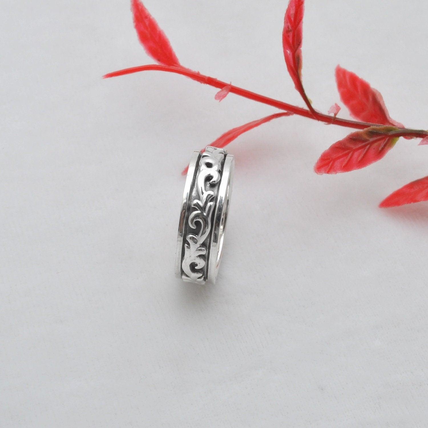 Floral Band Spinner Ring Size 11 Kanish
