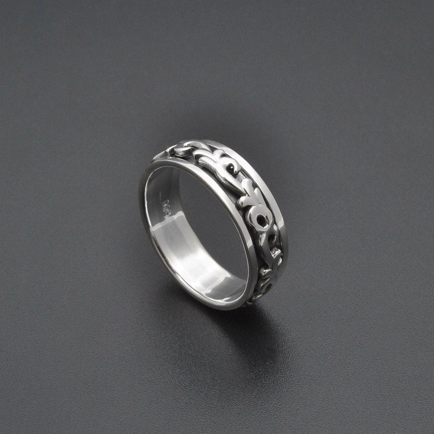 Floral Band Spinner Ring Size 11 Kanish