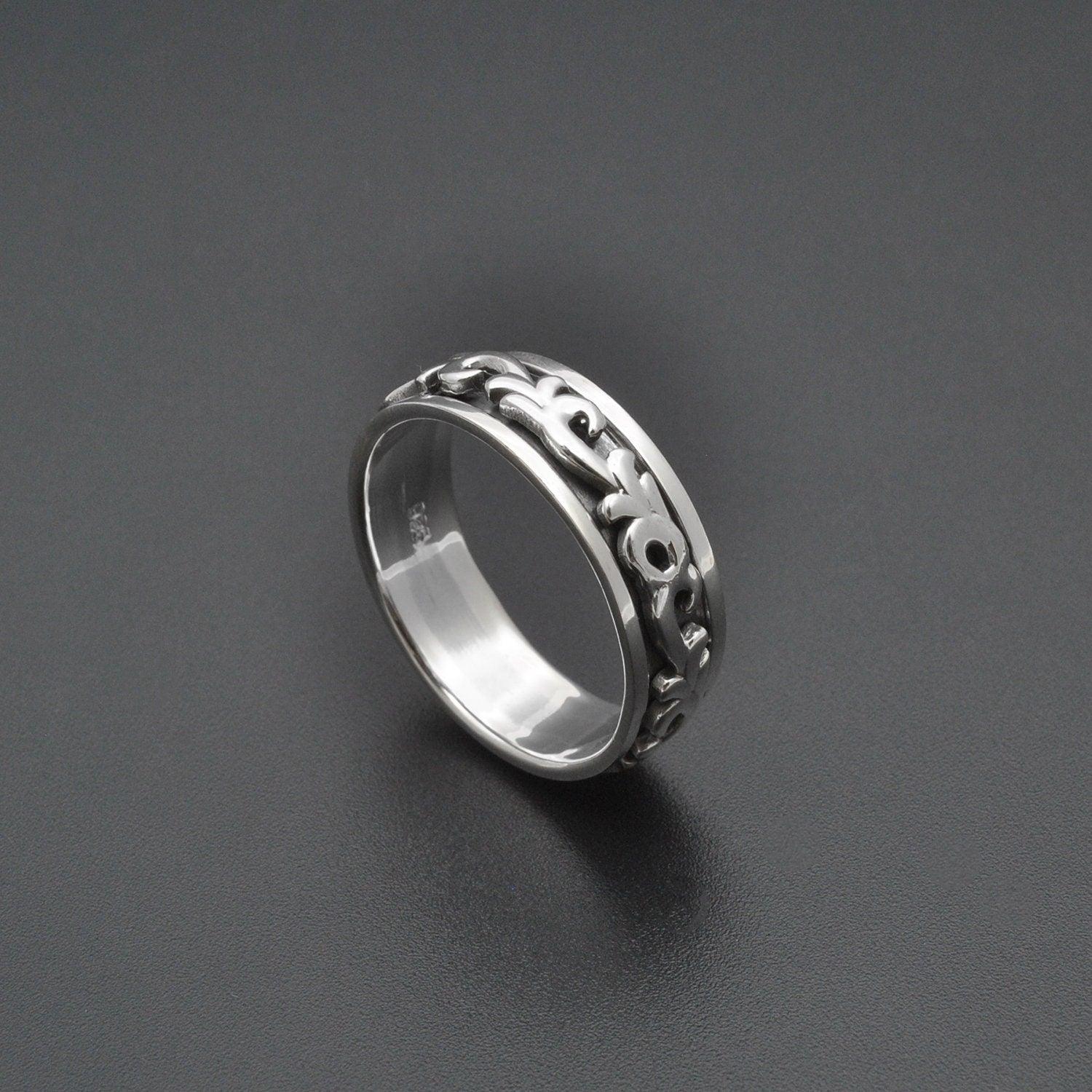 Floral Band Spinner Ring Size 11 Kanish