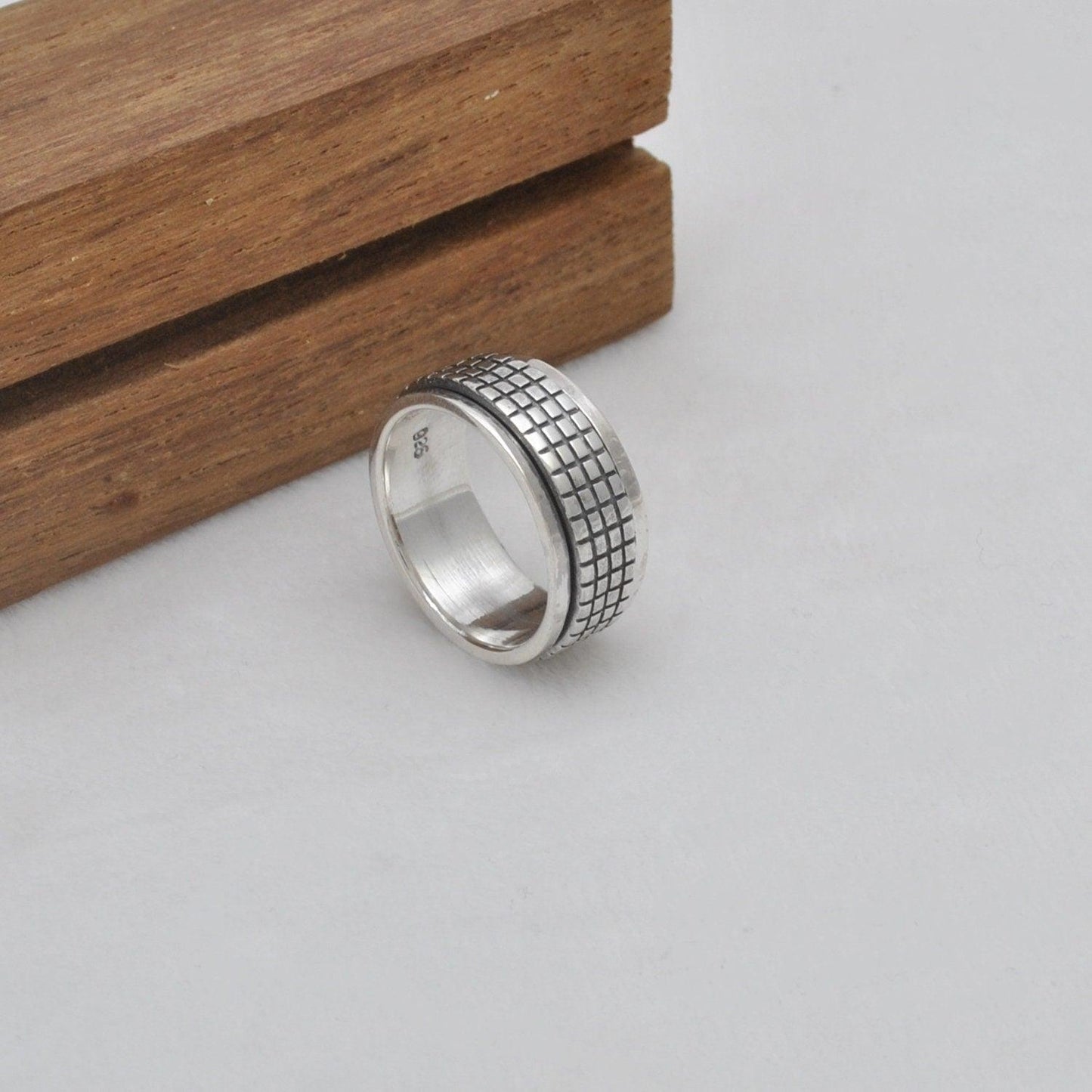 Fidget Silver Spinner Ring Size 7 Kanish