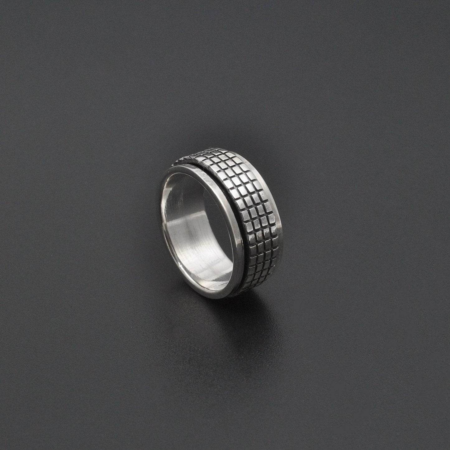Fidget Silver Spinner Ring Size 7 Kanish