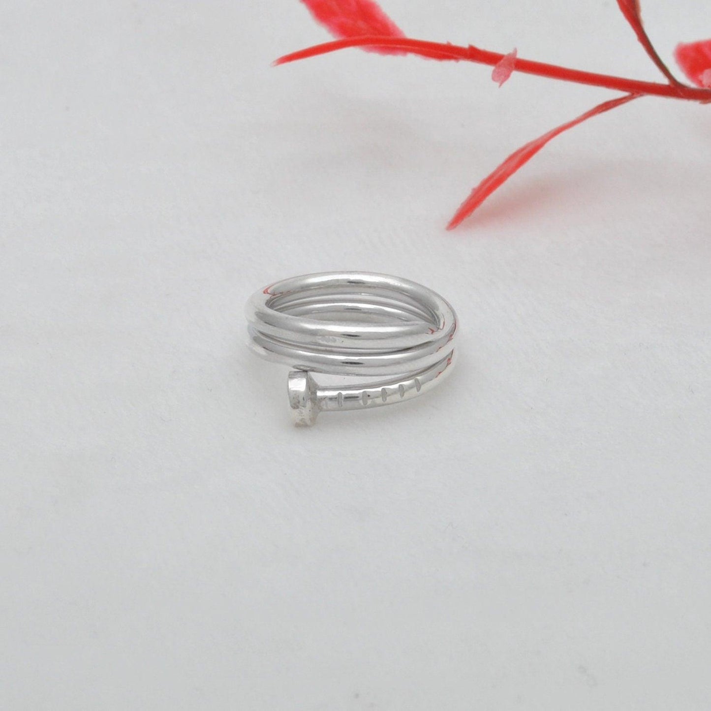 Handmade Spike Silver Ring Size 4 Kids Jewelry Kanish