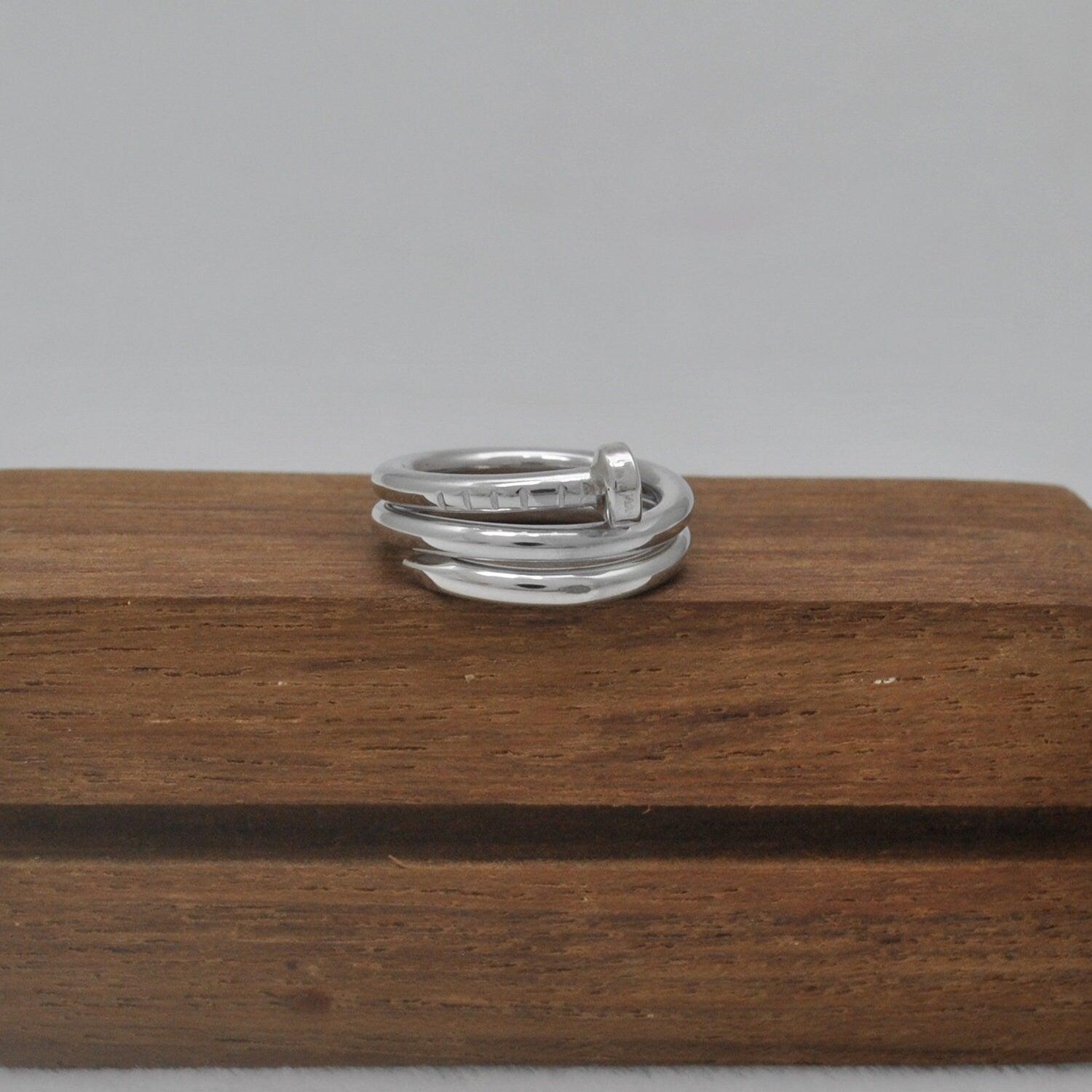 Handmade Spike Silver Ring Size 4 Kids Jewelry Kanish