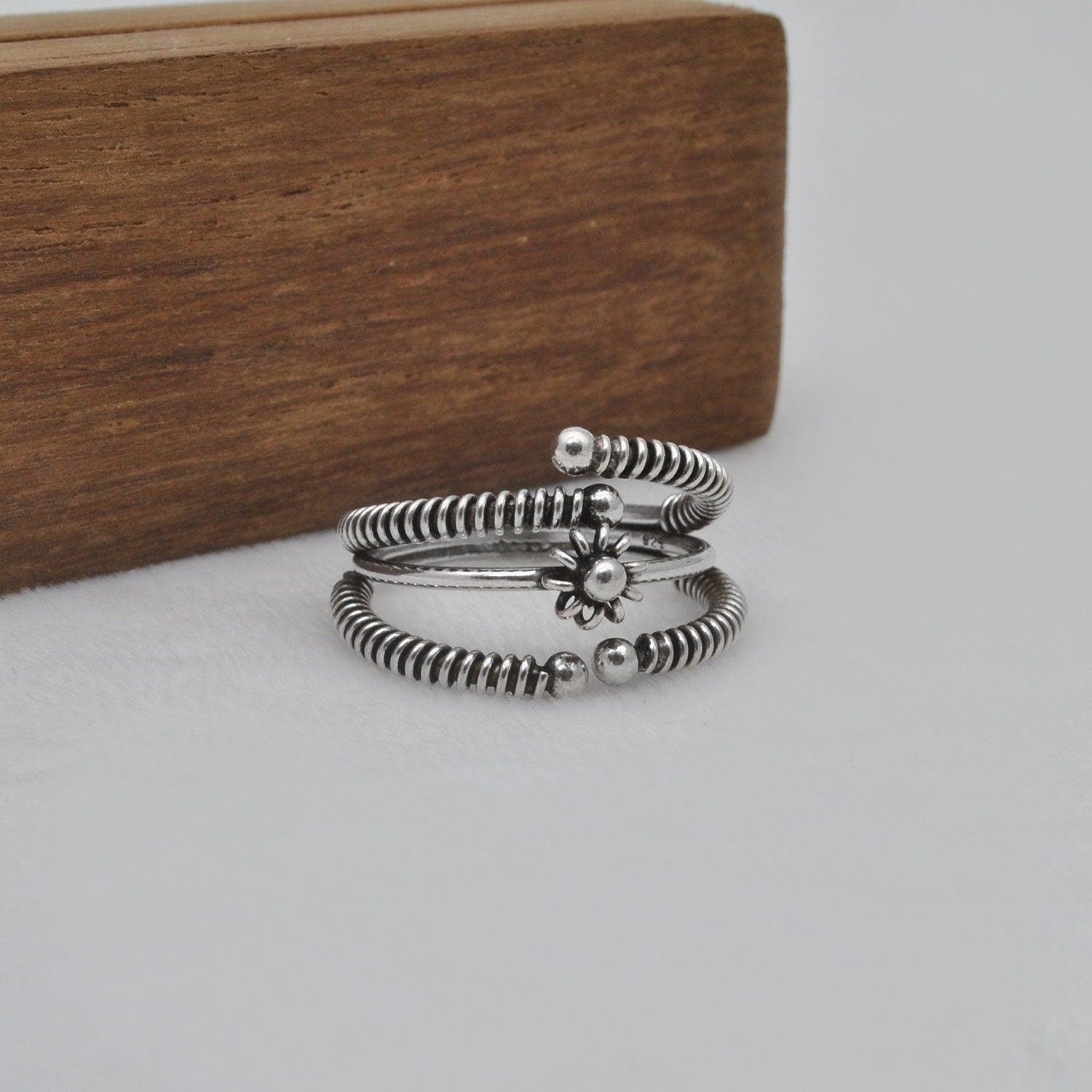 Boho Hippie Silver Ring Size 9 Christmas Gift Kanish