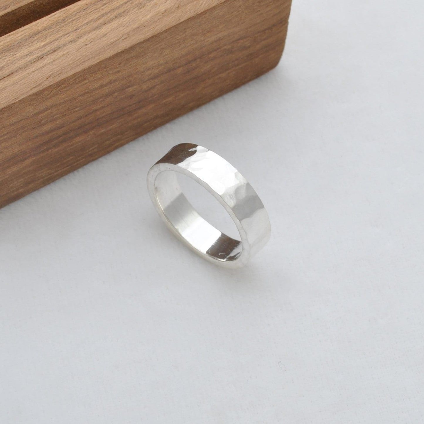 Hammered band Sterling silver ring size 6,9,10 Kanish