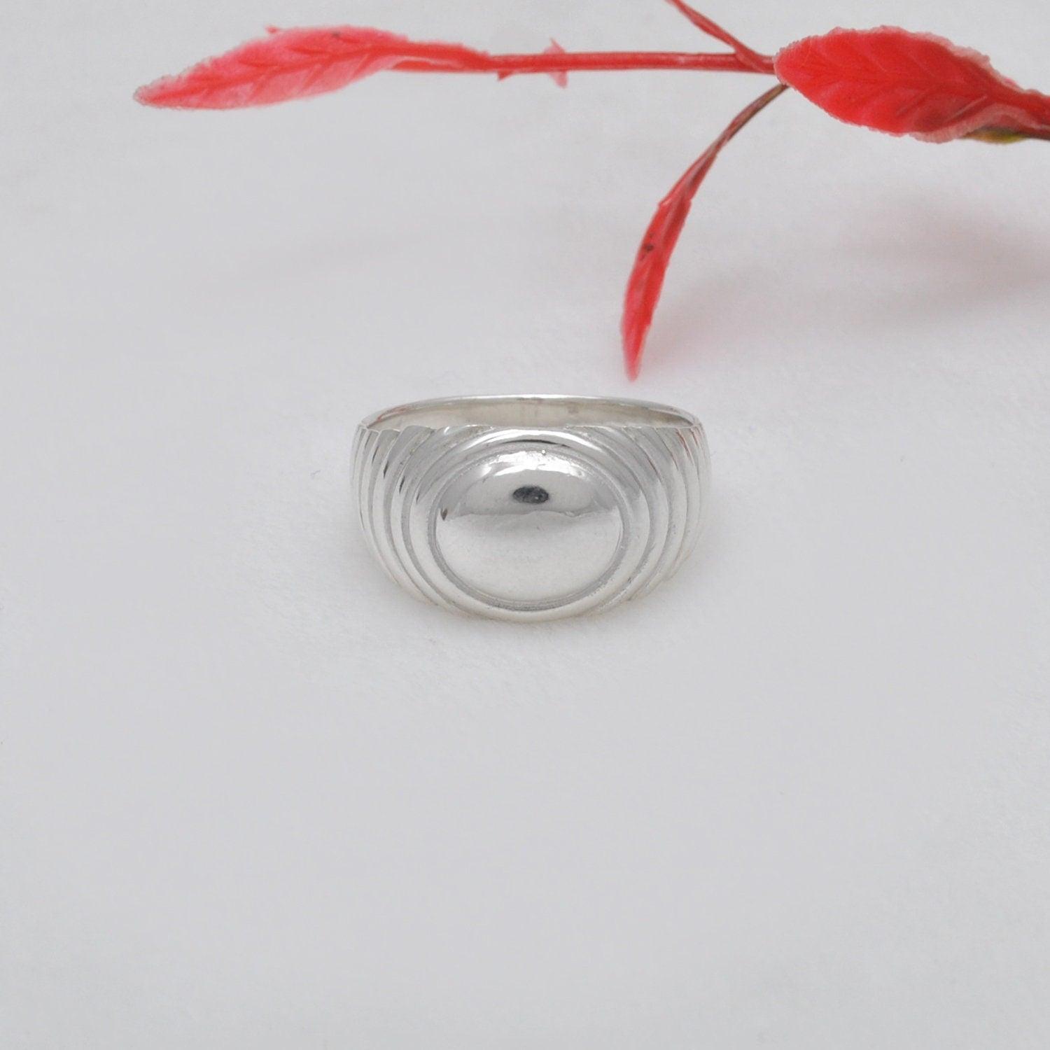 Sterling Silver Signet Men's Ring Size 10.5 - Kanish