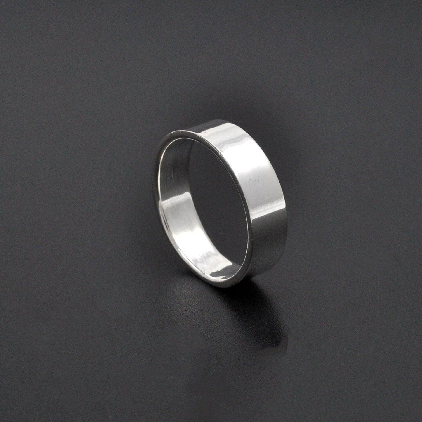 Sterling Silver Plain Wide Band Ring 8/9 Kanish