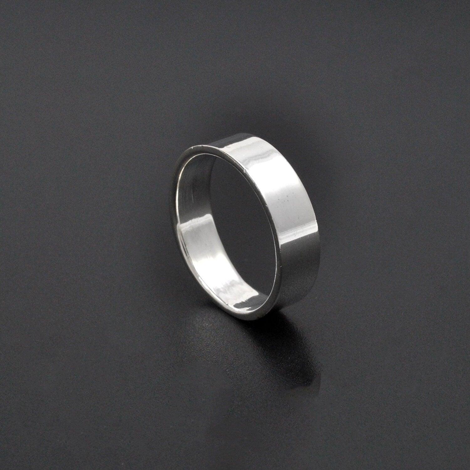 Sterling Silver Plain Wide Band Ring 8/9 Kanish
