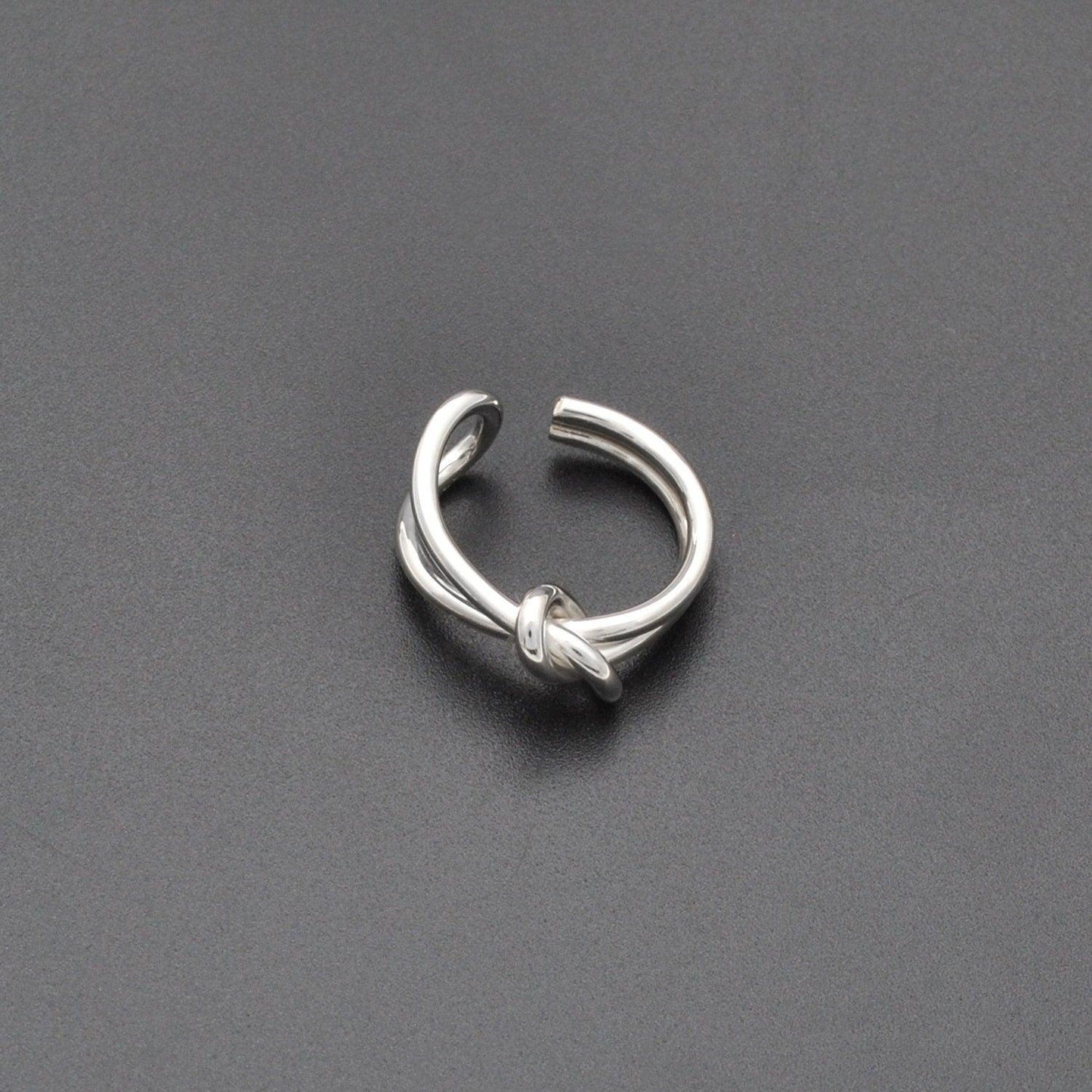 Adjustable Open Ring Silver Love Knot Ring Size 7 Kanish