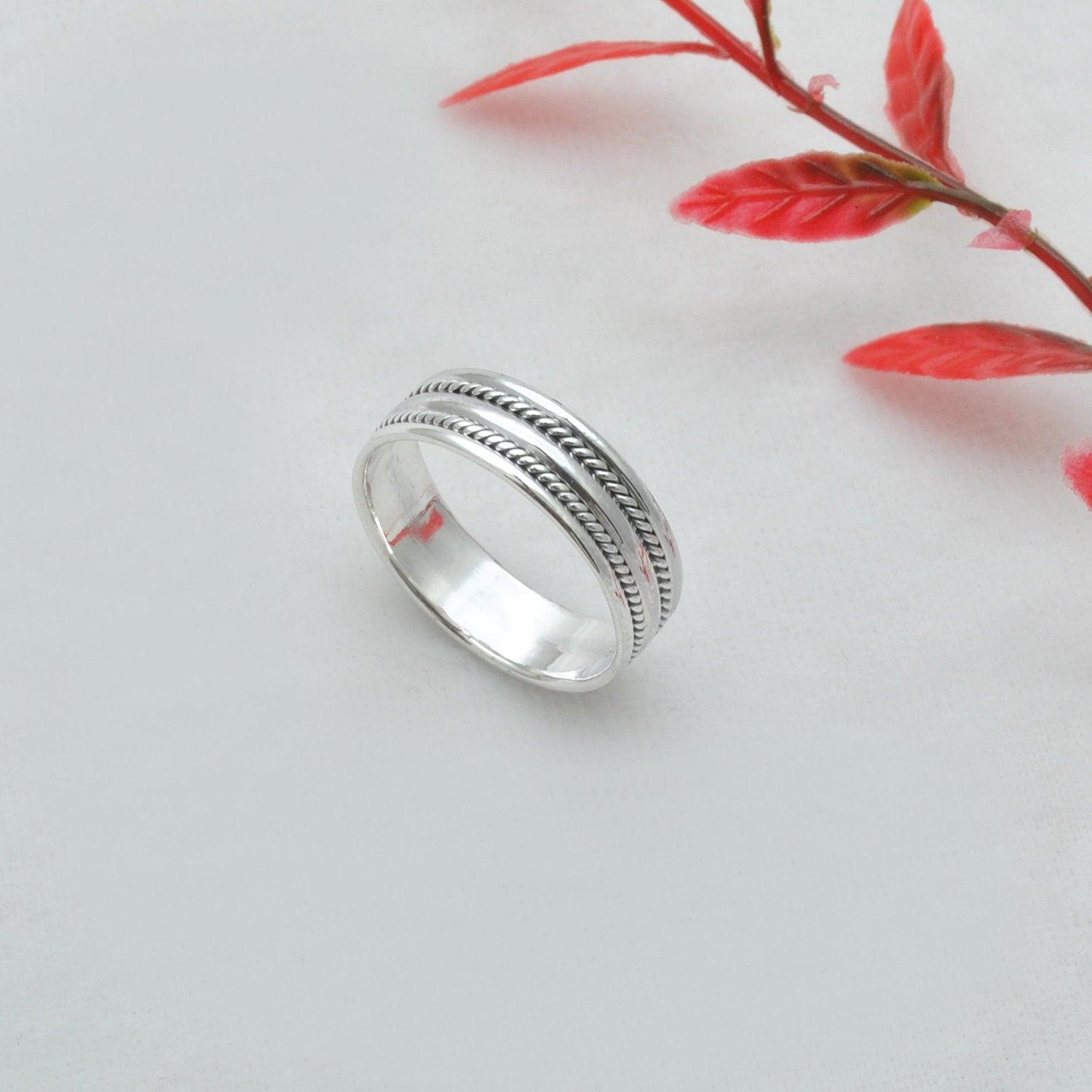 Exclusive Design 925 Silver Engagement Band Size 12.5 - Kanish