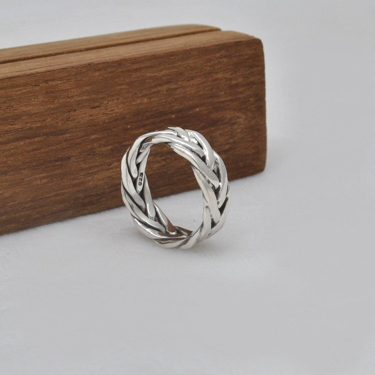 Woven Celtic Silver Braid Ring Size 8.5 Kanish