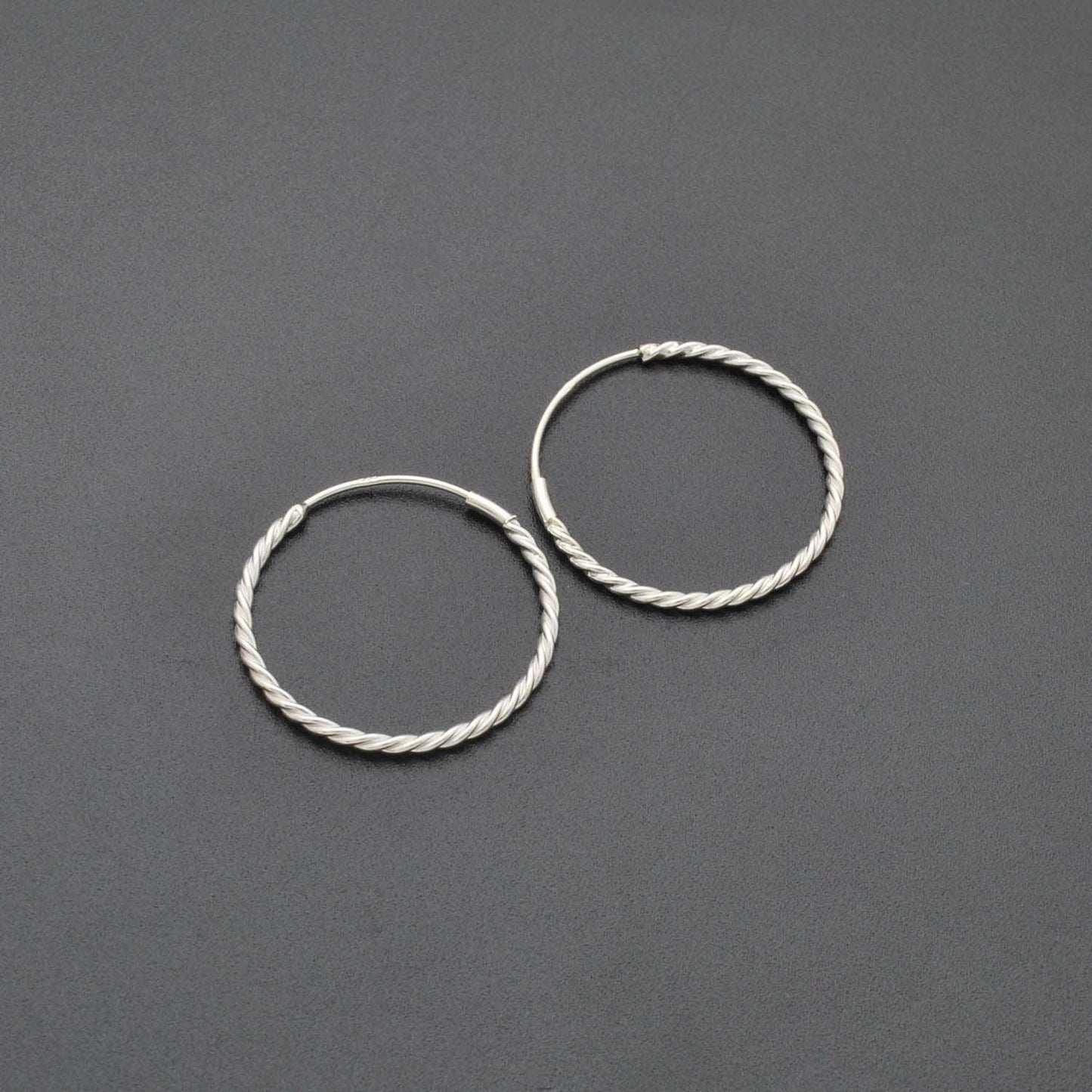 Sterling Silver Twisted Hoop Earrings Kanish