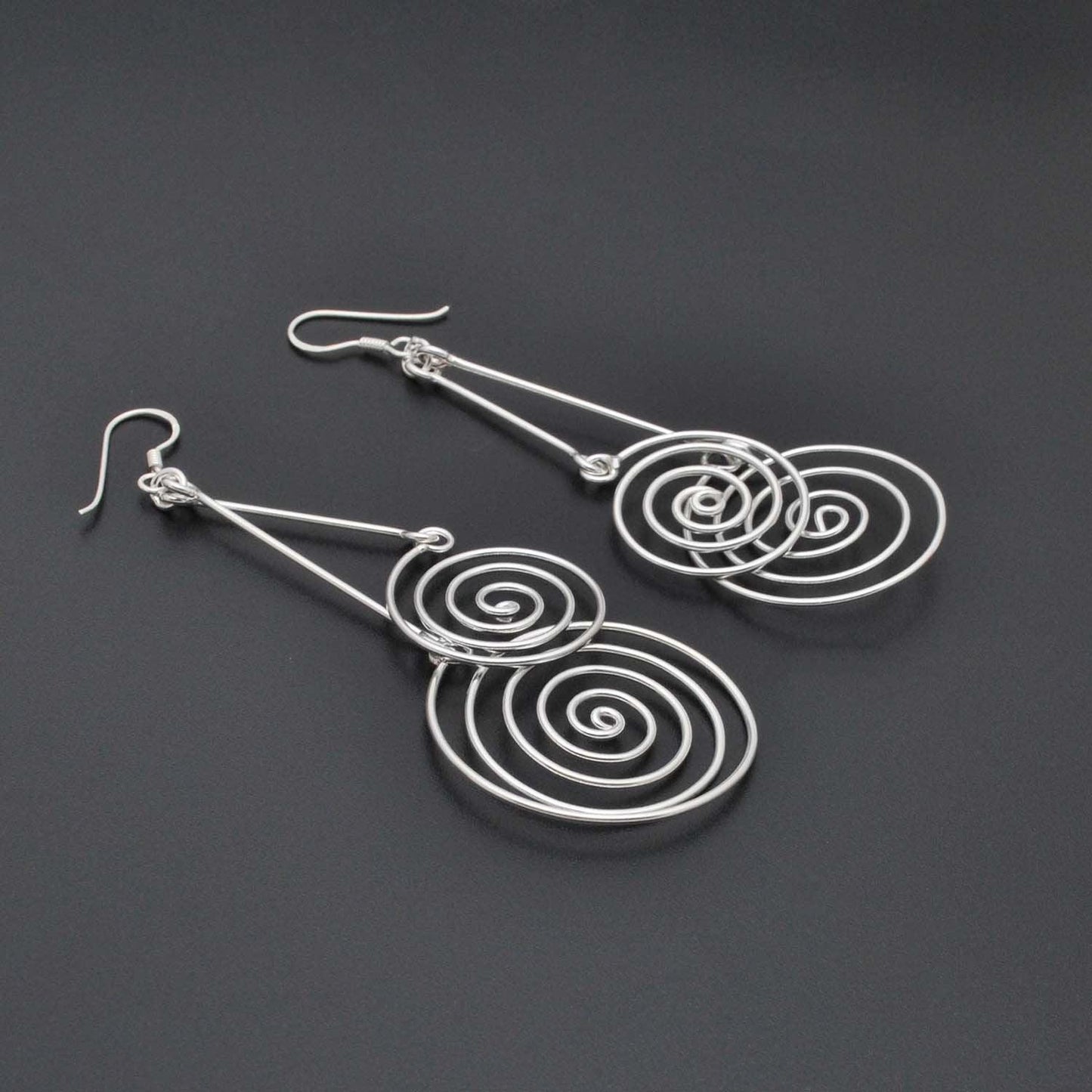 Silver Spiral Geometric Women’s Earrings Kanish