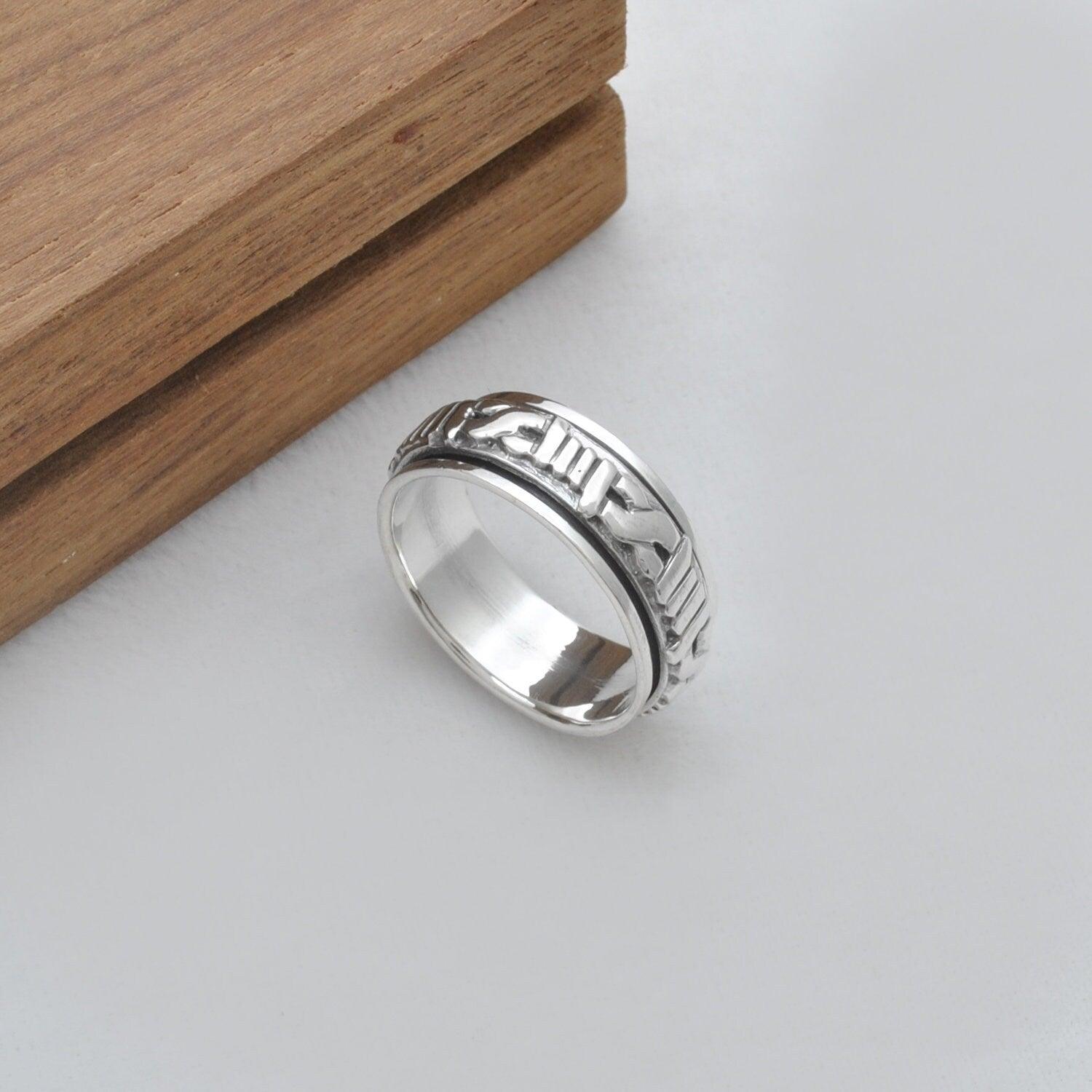 Silver Viking Band Thumb Ring Size 13 Kanish