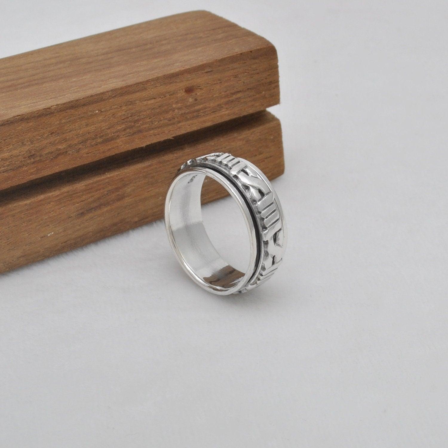 Silver Viking Band Thumb Ring Size 13 Kanish