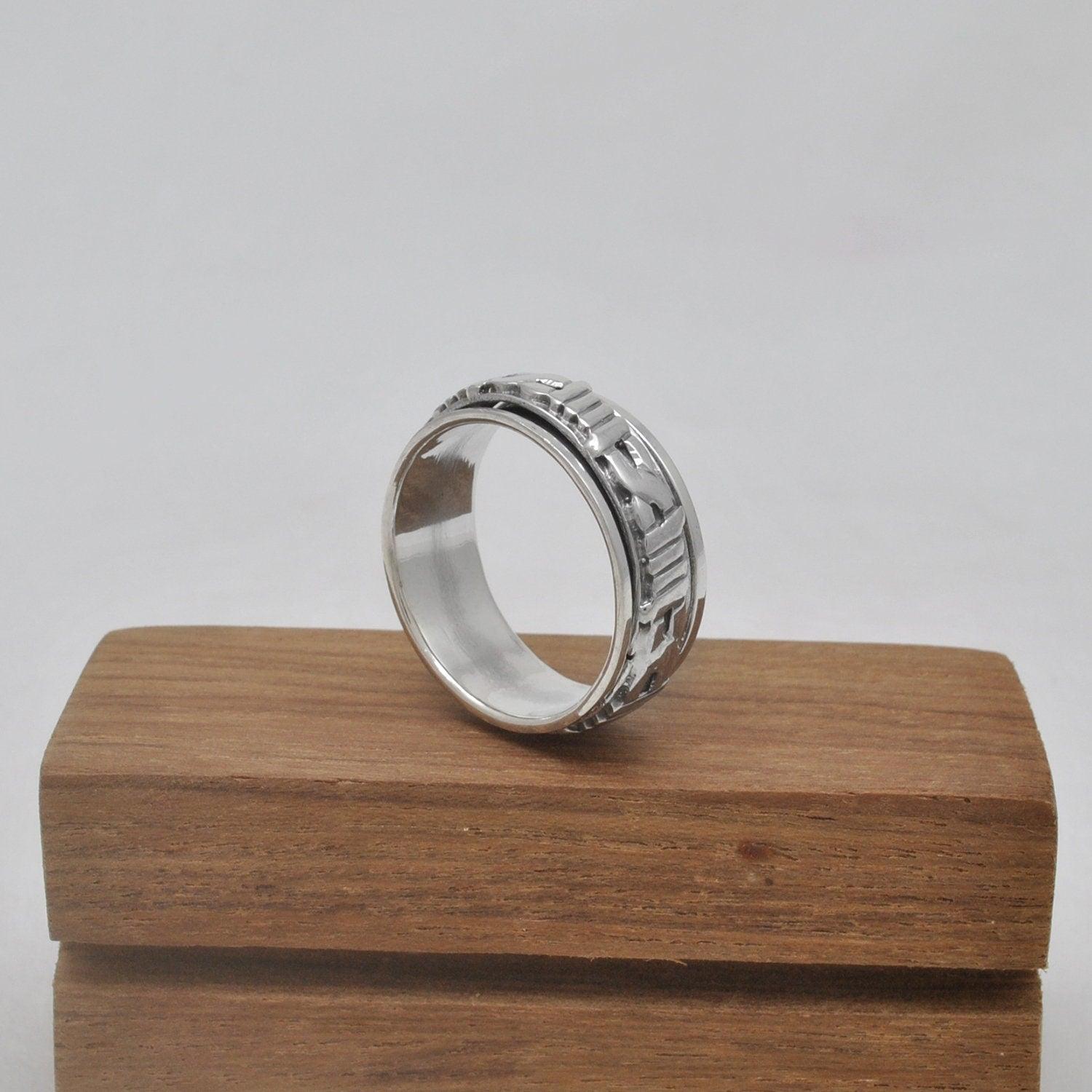 Silver Viking Band Thumb Ring Size 13 Kanish