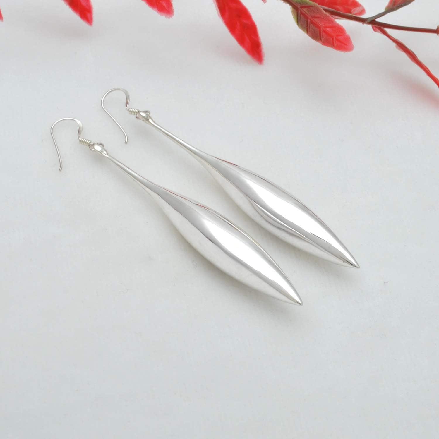 Sterling Silver water drop dangle Chunky earrings Kanish