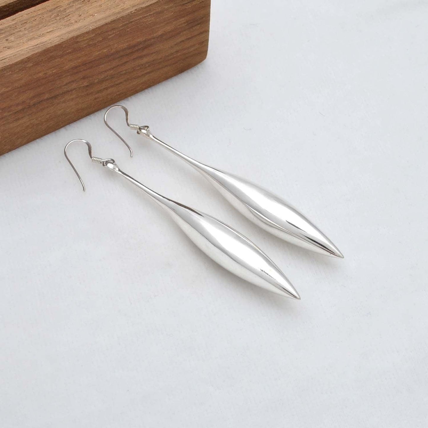 Sterling Silver water drop dangle Chunky earrings Kanish