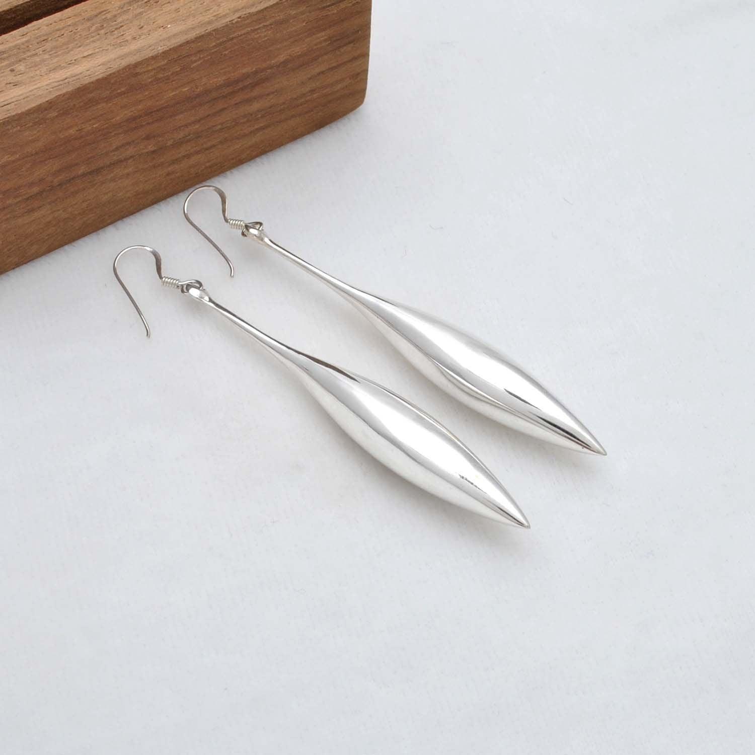 Sterling Silver water drop dangle Chunky earrings Kanish