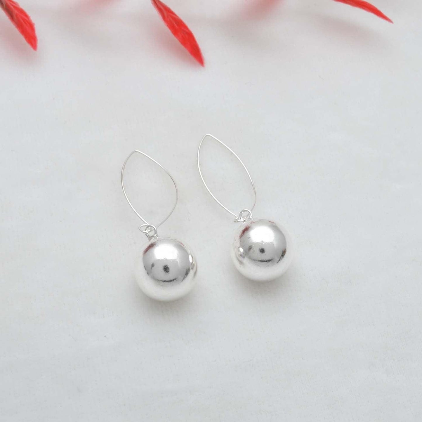 Minimalist Sterling Silver Ball Earrings - Kanish