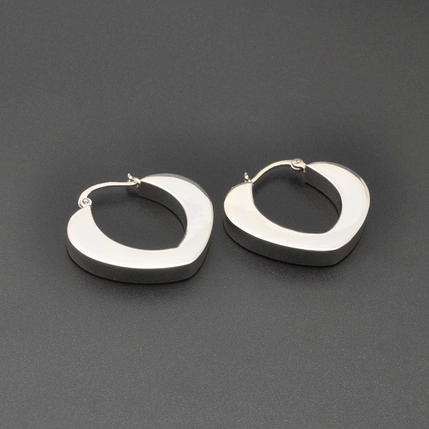 Love Heart Huggie Hoop Silver Earring Kanish