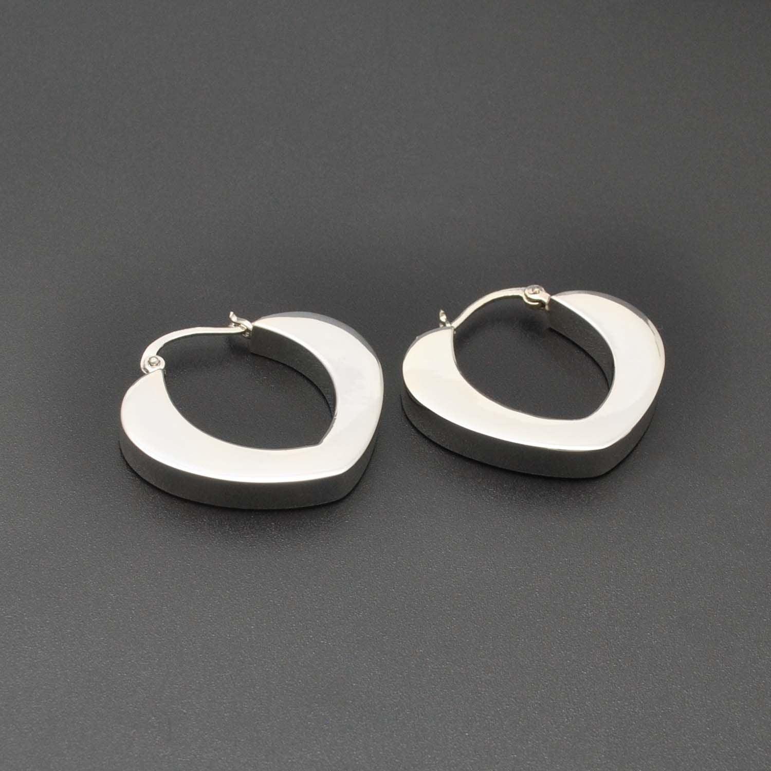 Love Heart Huggie Hoop Silver Earring Kanish
