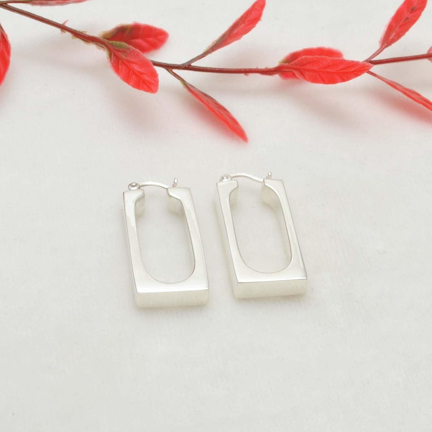 Chunky Silver Huggie Hoop Earring Kanish