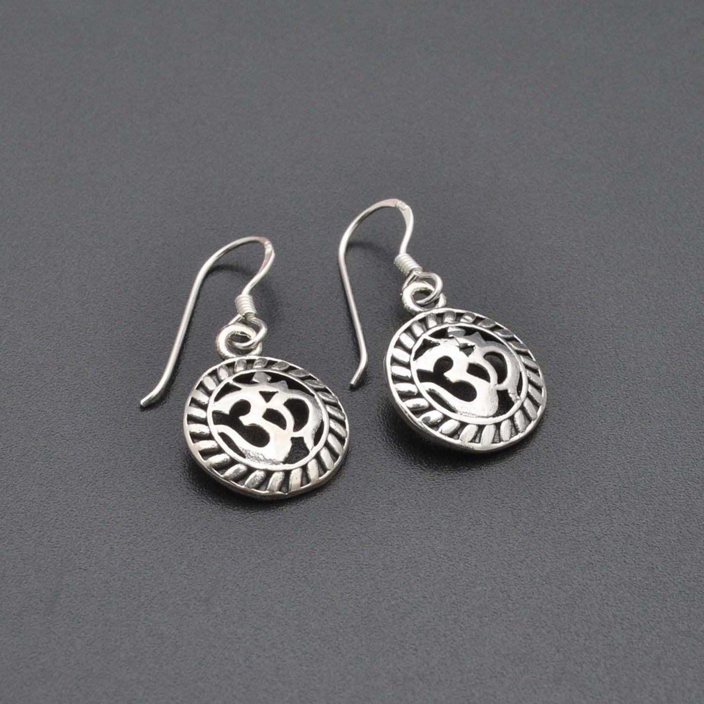 925 Silver Om Religious Earrings Kanish
