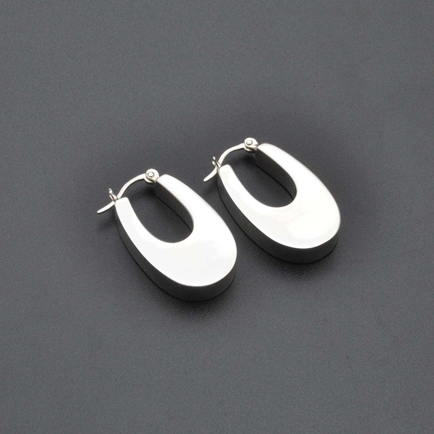 Sterling Silver Chunky Hoops Huggie Earrings Kanish
