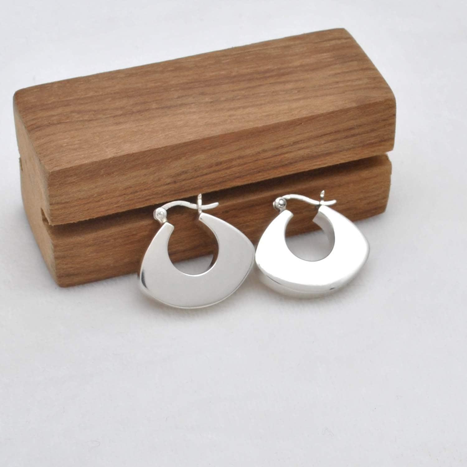 Chunky Huggie Hoops Silver Earrings Kanish
