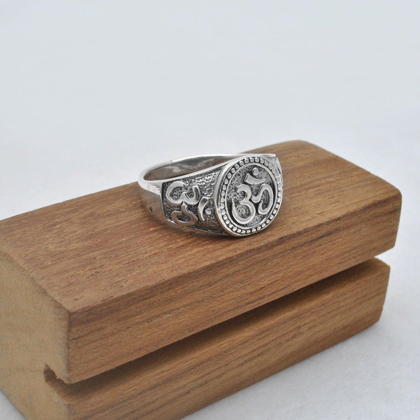 925 Sterling Silver OM Ring Size 13 Spiritual Jewelry Kanish