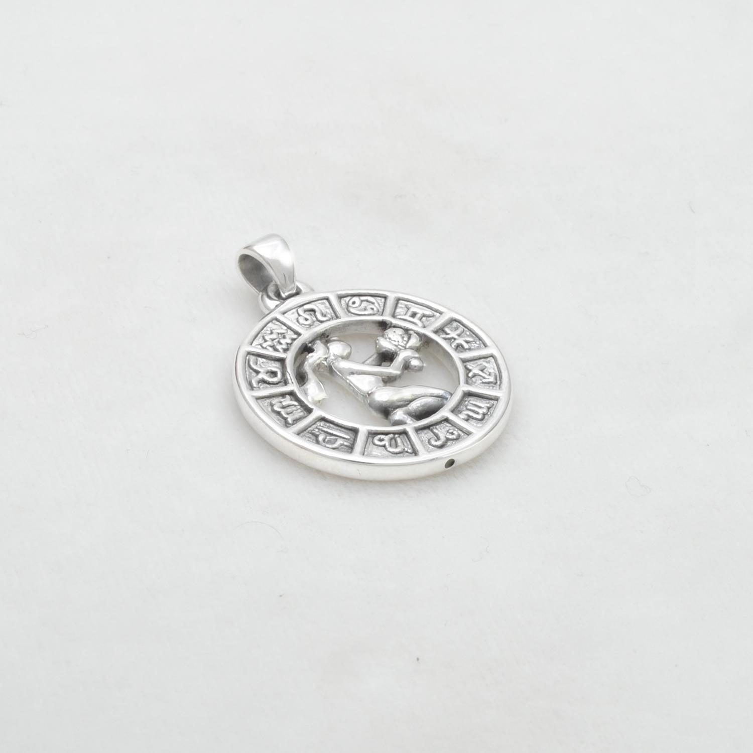 925 Sterling Silver Virgo Zodiac Sign Pendant Kanish
