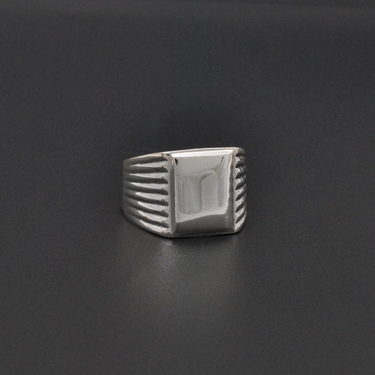 Square Signet Silver Mens Ring Size 11 - Kanish