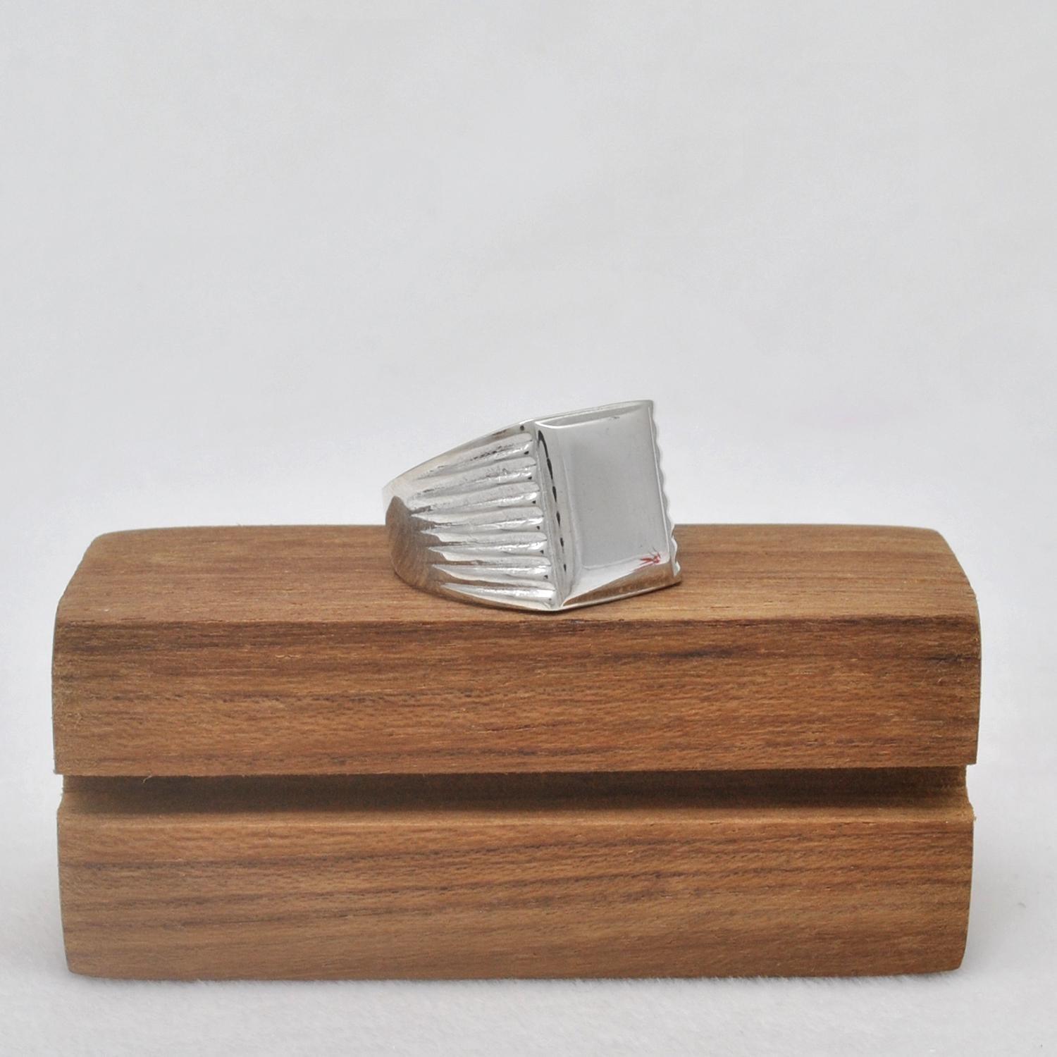Square Signet Silver Mens Ring Size 11 Kanish
