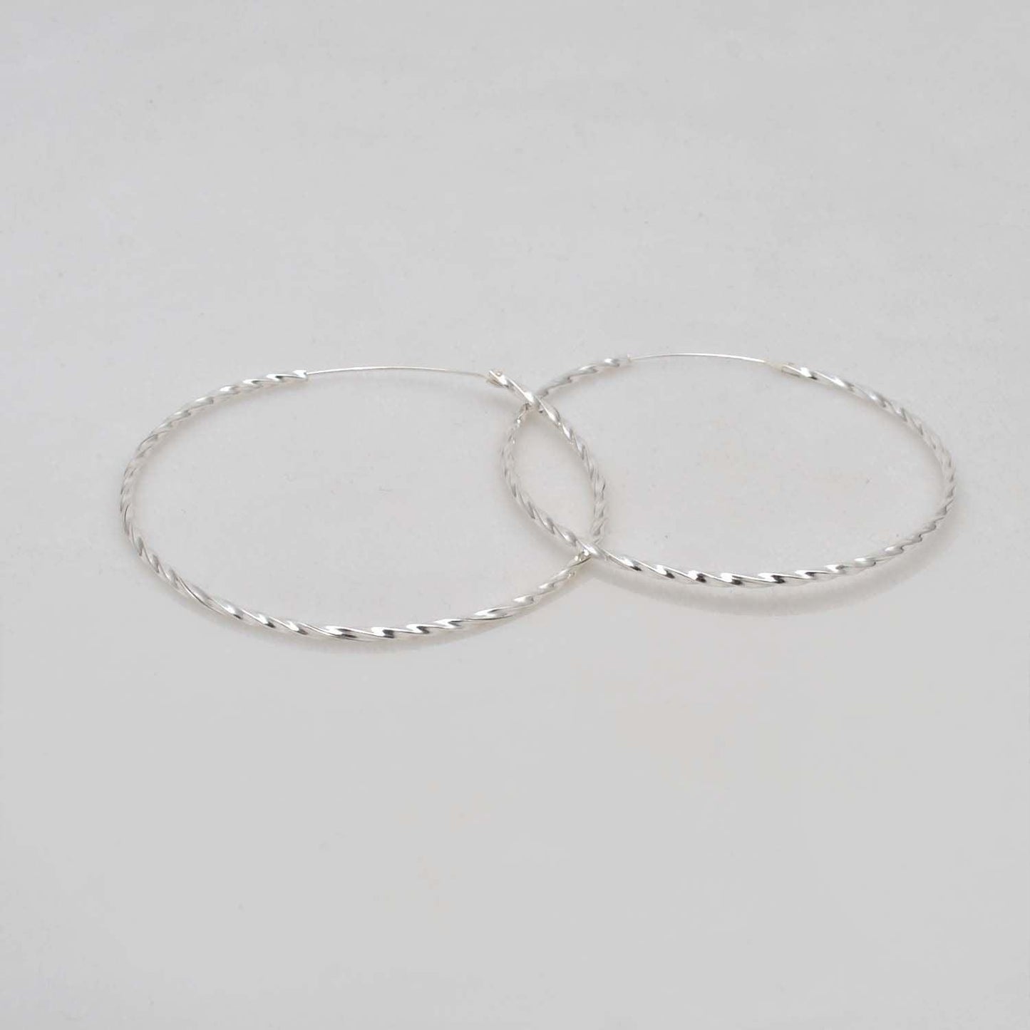 Sterling Silver Twisted Hoop Earrings Size Available Kanish