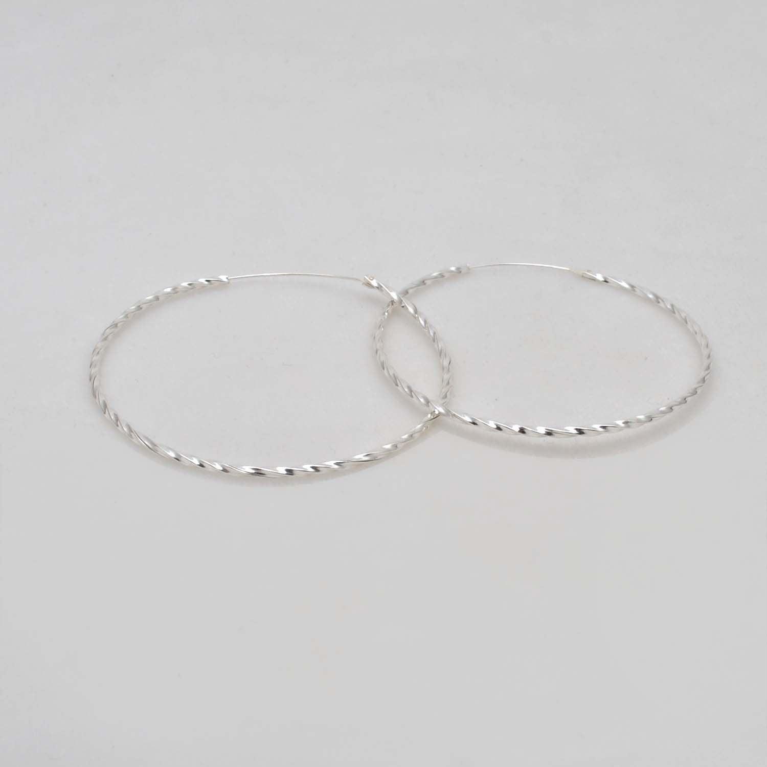 Sterling Silver Twisted Hoop Earrings Size Available Kanish