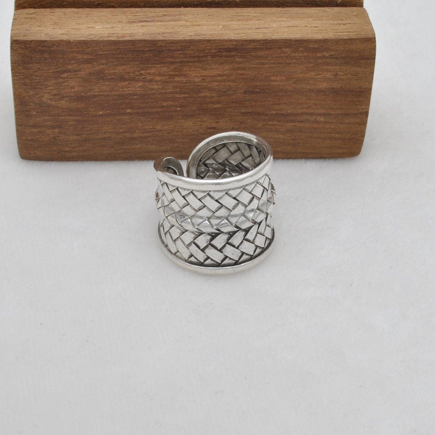 Sterling Silver Braided Ring Size 10 Weave Jewelry Kanish