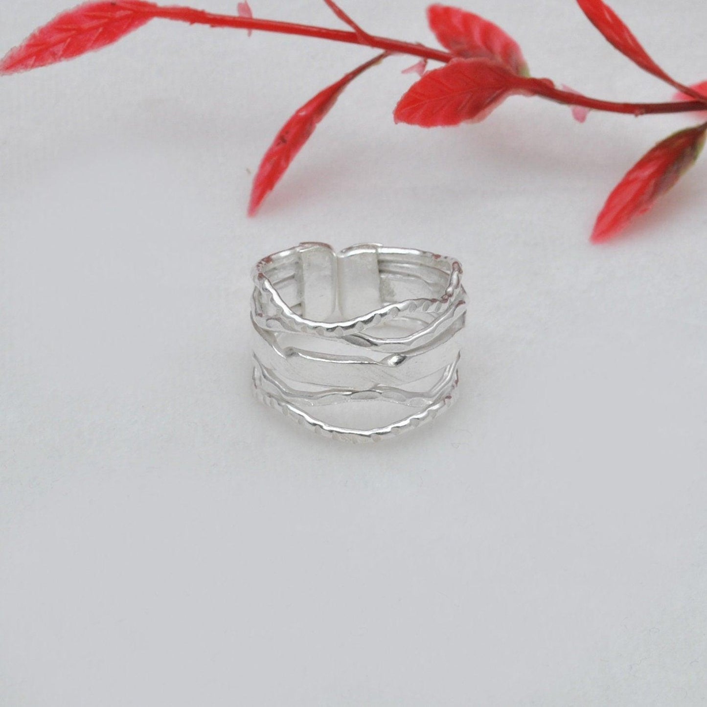 Sterling Silver Ring 10 Adjustable Boho Jewelry Kanish