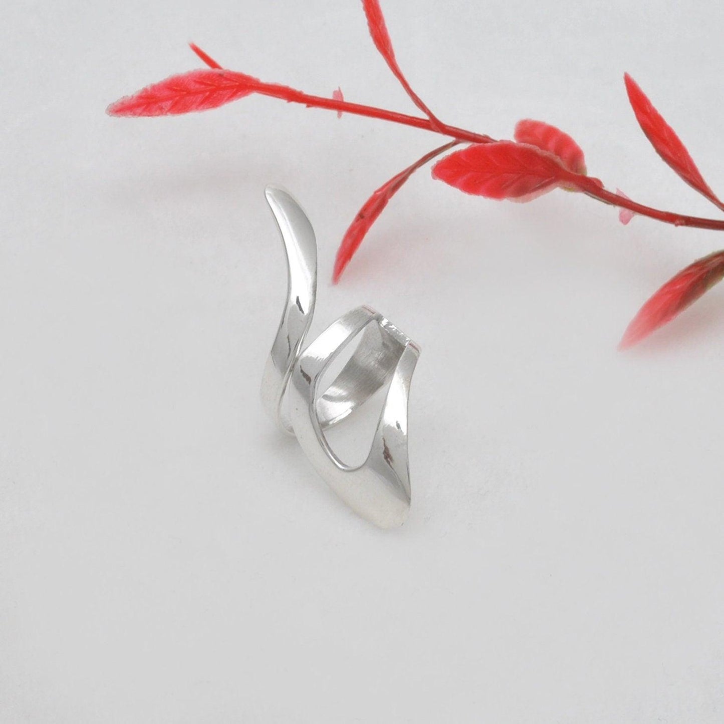 Sterling Silver Chunky Wrap Women Ring Size 7 - Kanish