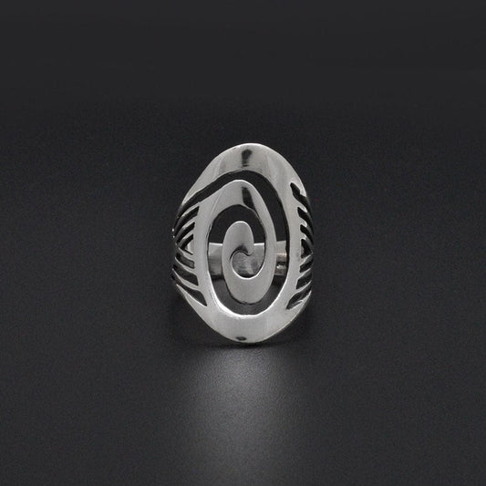 Men Women Silver Spiral Ring Size 10 - Kanish