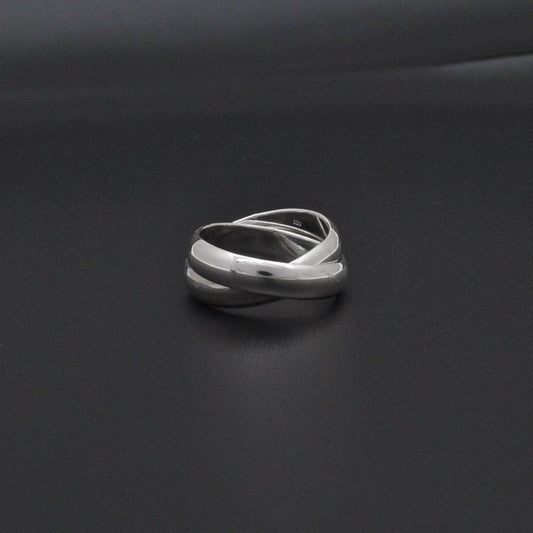 Sterling Silver Double interlocked Band Ring Size 7 - Kanish