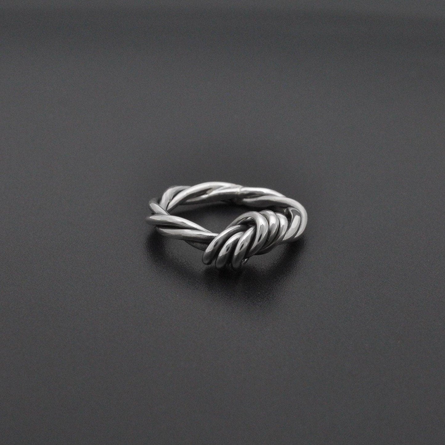 Sterling Silver Knot Ring Size 6.5 Twisted Rope Band Kanish