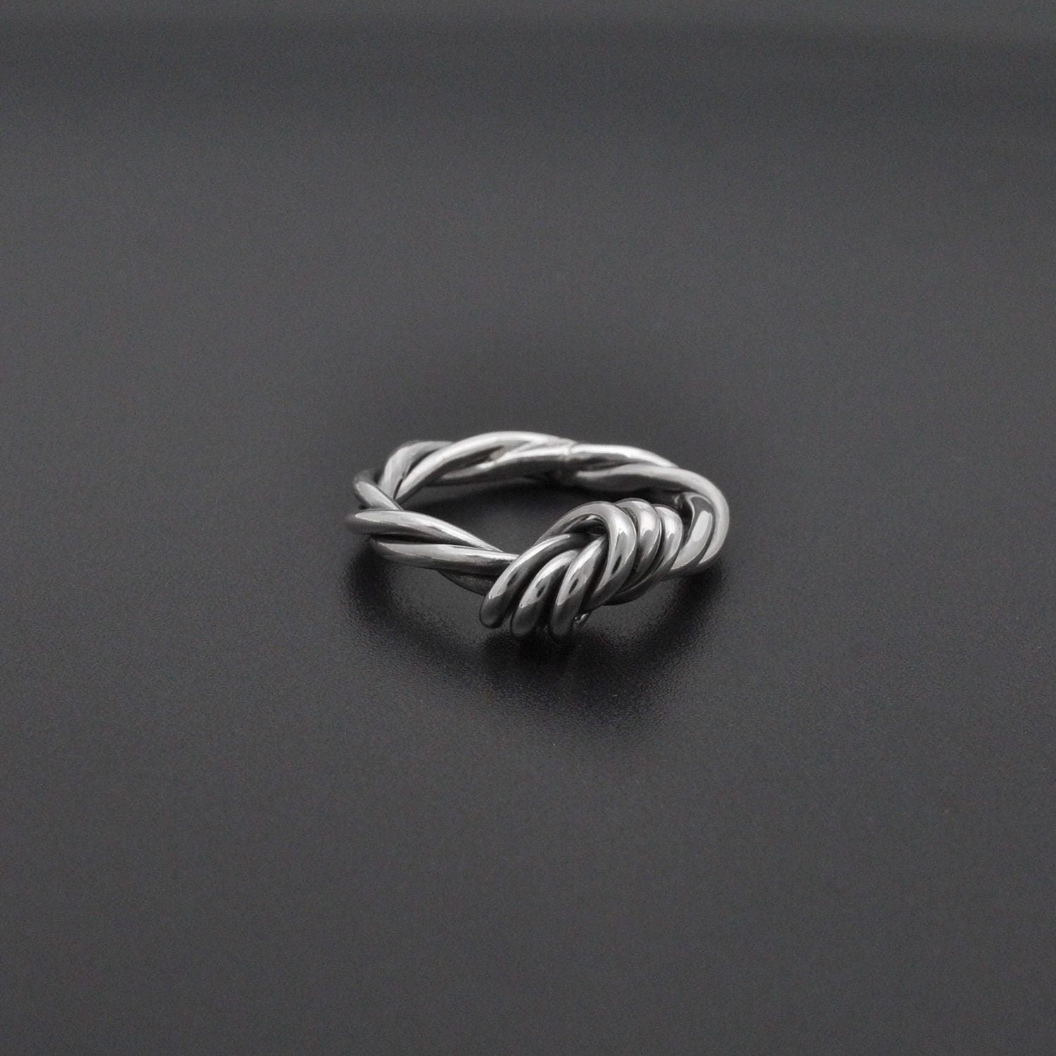 Sterling Silver Knot Ring Size 6.5 Twisted Rope Band Kanish